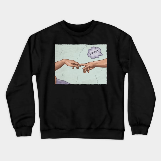 The Creation of a Joke! Crewneck Sweatshirt by Raffiti